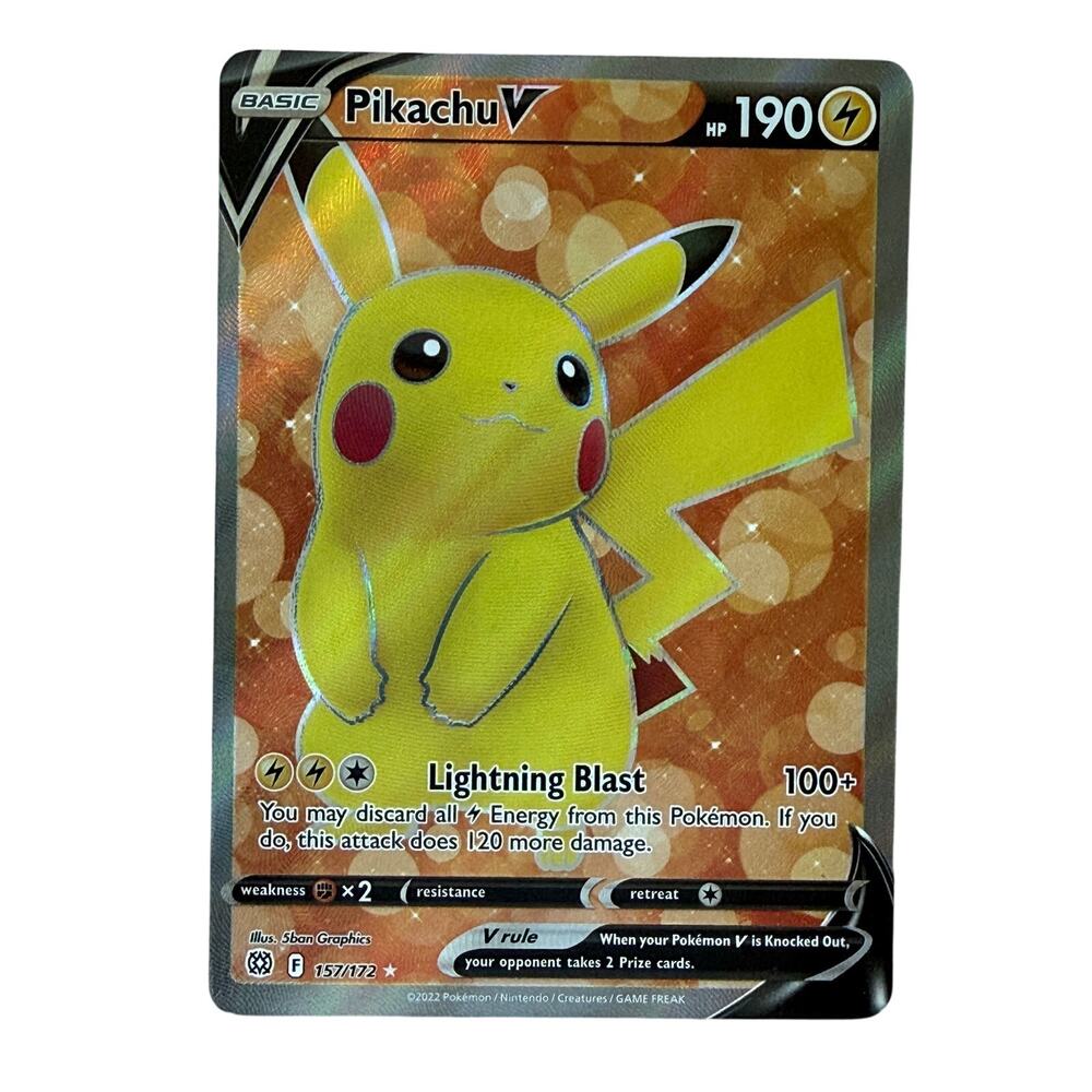 Pokémon TCG Pikachu V 157/172 Brilliant Stars 2022 Ultra Art Rare Holo LP-NM